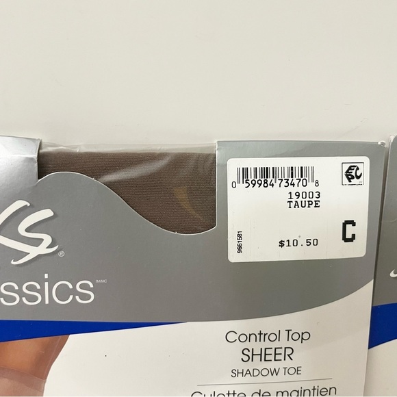 Silk Classic Control Top Sheer Pantyhose Shadow Toe Lot of 3 - Picture 6 of 12